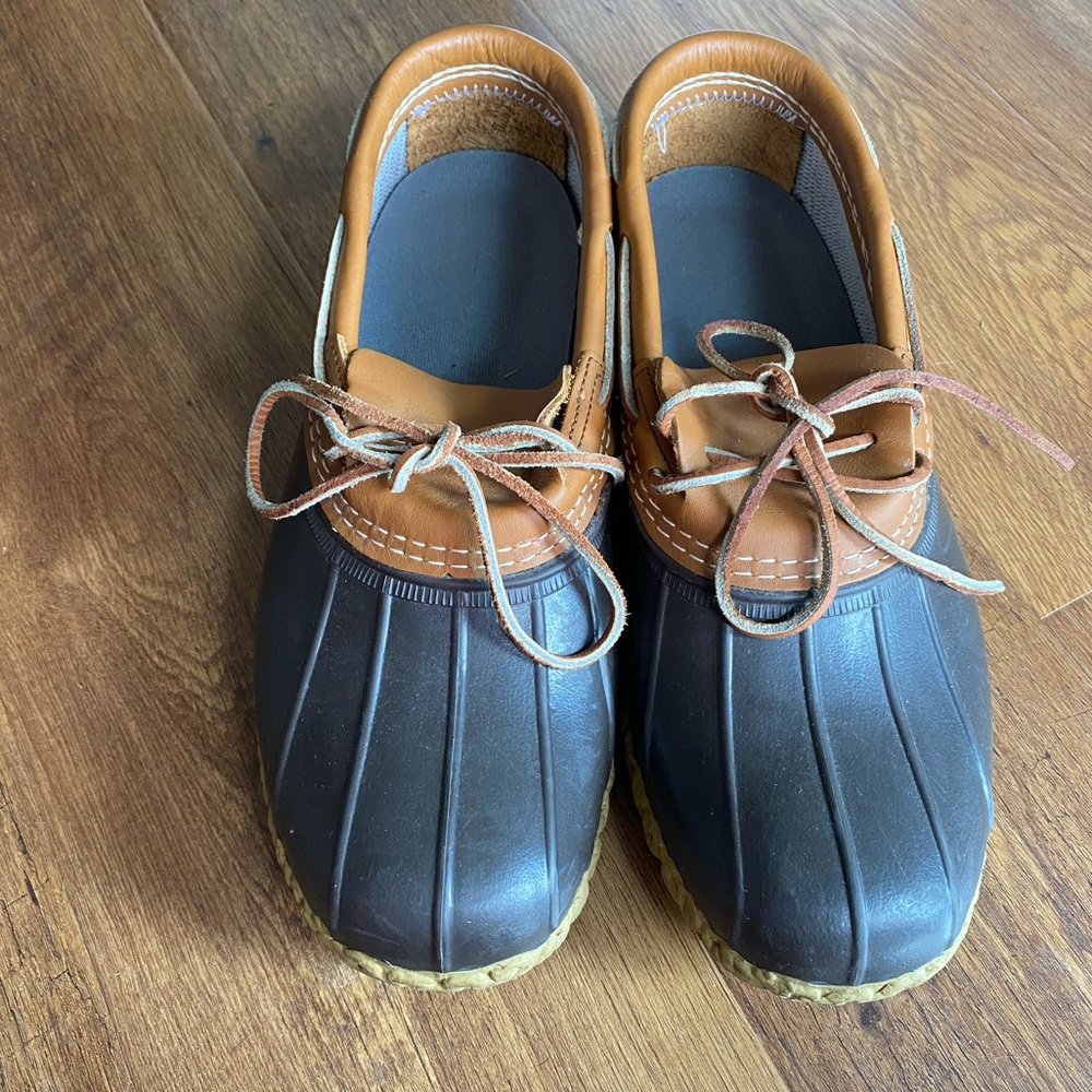 LL Bean Leather Rubber Low Ankle Duck Boots Mens 9W, LNC